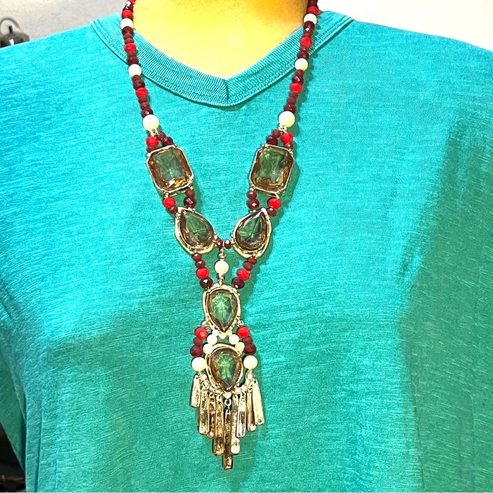 Chico’s Statement Necklace With Dangles - image 1